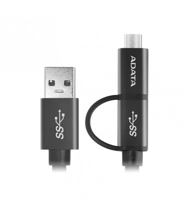 کابل تبدیل USB به microUSB/USB-C ای دیتا مدل One For All طول 1 متر