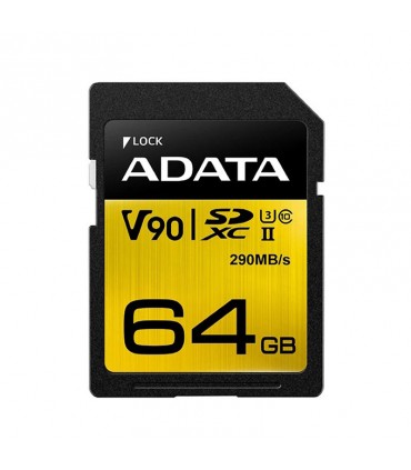 کارت حافظه SDXC ای دیتا مدل Premier ONE V90 کلاس 10 استاندارد UHS-II U3 سرعت 290MBps ظرفیت 64 گیگابایت