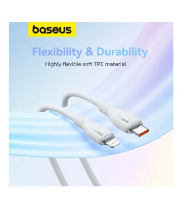 کابل شارژ TYPE - C به  لایتنینگ باسئوس مدل PUDDING SERIES P10355701221-B1 طول 1.2 متر