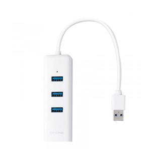 هاب 3 پورت USB 3.0 و کارت شبکه تی پی-لینک مدل UE330
