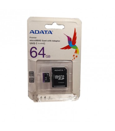 کارت حافظه microSDXC ای دیتا مدل Premier کلاس 10 استاندارد UHS-I U1 سرعت 80MBps ظرفیت 64 گیگابایت به همراه آداپتور SD