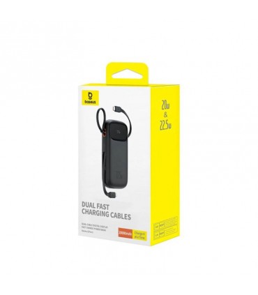 پاوربانک باسئوس مدل Qpow2 DualCable 22.5W ظرفیت 20000 میلی آمپر ساعت