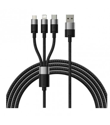 کابل تبدیل USB به لایتنینگ/USB-C/microUSB باسئوس مدل Star Speed طول 1.2 متر