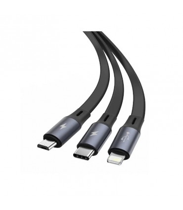 کابل تبدیل USB به لایتنینگ/USB-C/microUSB باسئوس مدل Star Speed طول 1.2 متر