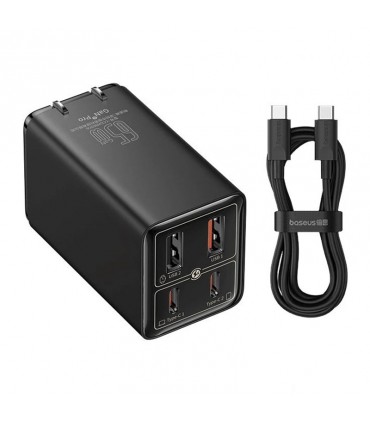 شارژر دیواری 65 وات بیسوس مدل GAN6 PRO CCGAN65S6 به همراه کابل USB-C