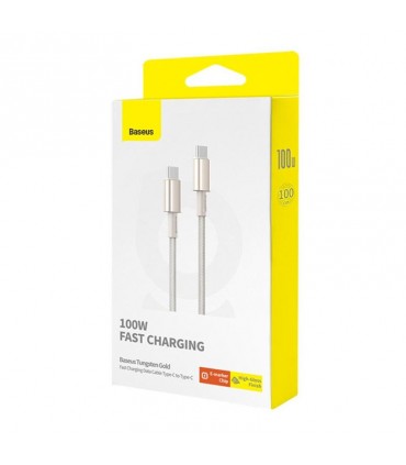 کابل تبدیل USB-C باسئوس مدل Tungsten Gold (100W)به طول 1 متر