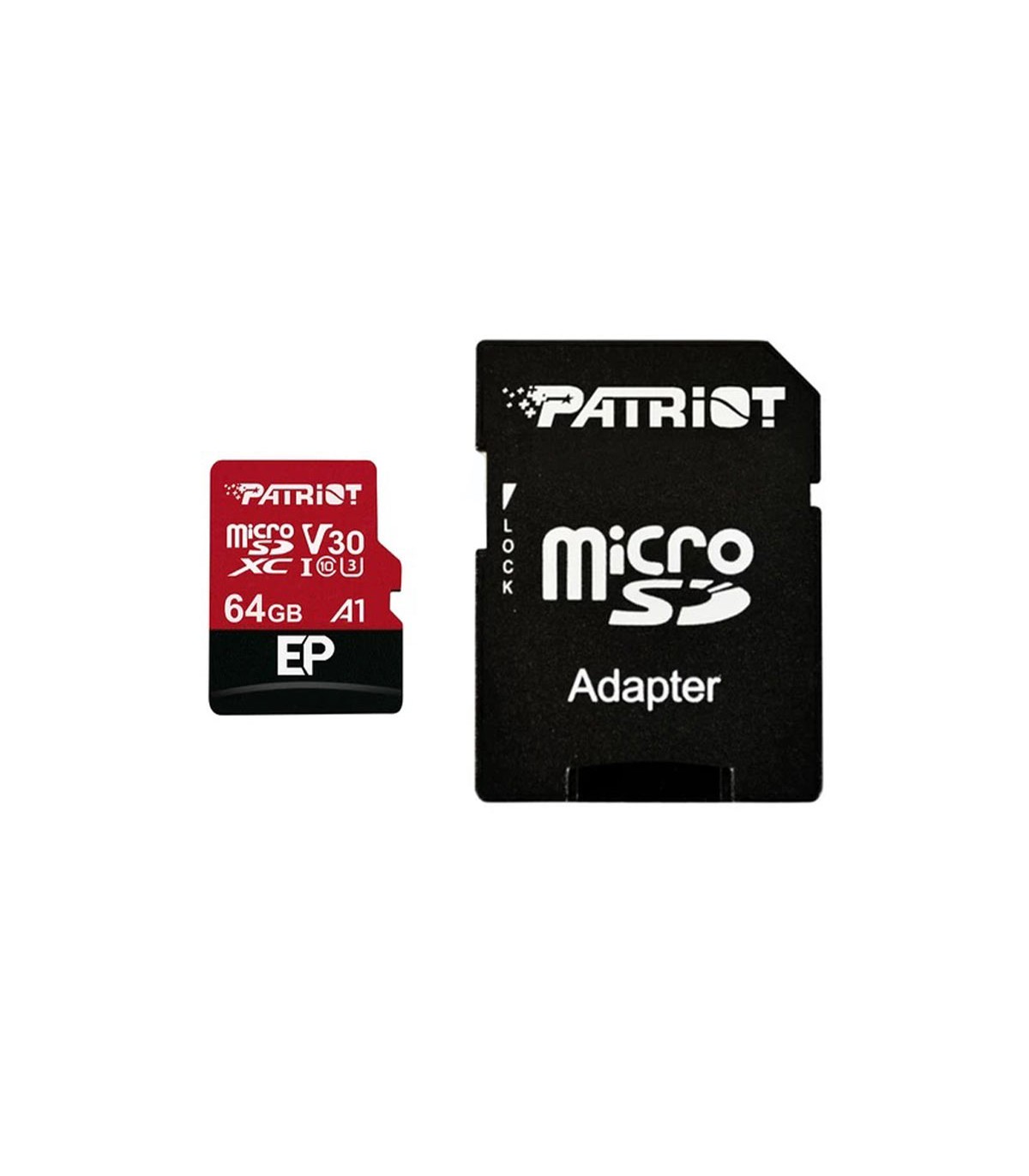کارت حافظه microSDXC پتریوت مدل EP A1 ظرفیت 64 گیگابایت به همراه آداپتور