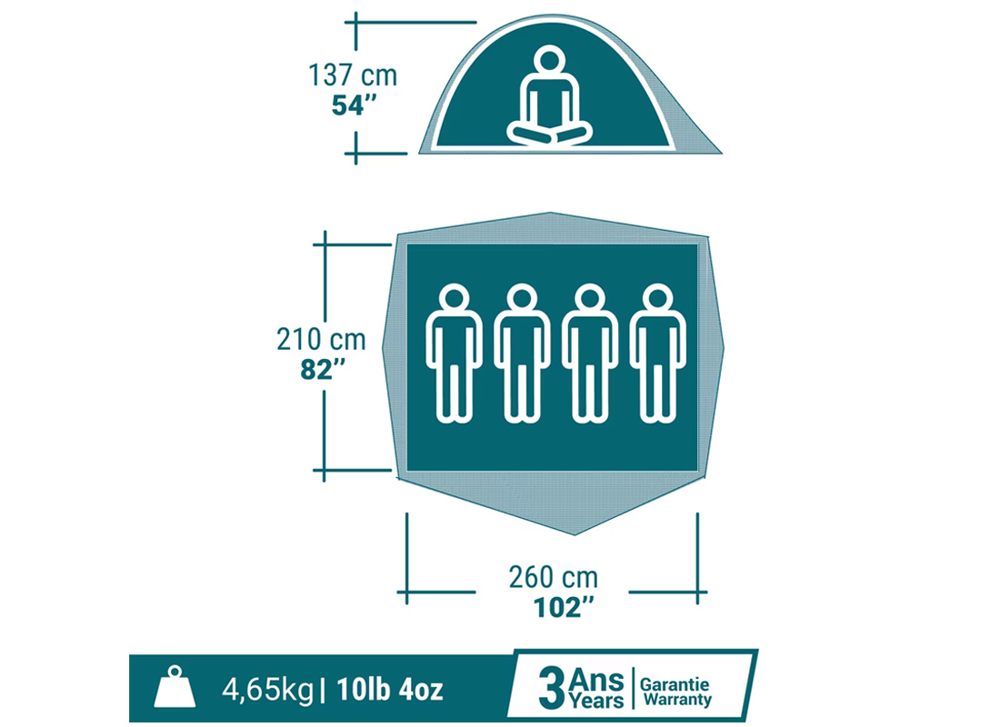 قیمت و خرید چادر اضطراری 4 نفره کچوا مدل MH100 XXL