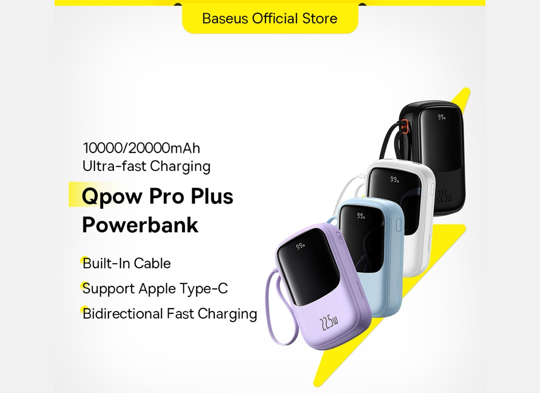 قیمت و خرید پاوربانک باسئوس مدل Qpow Digital Display 22.5W ظرفیت 20000 میلی آمپر ساعت