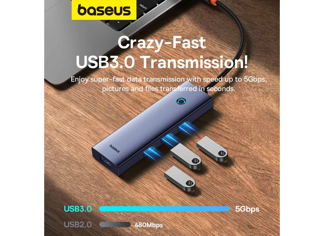 خرید هاب 5 پورت USB-C بیسوس مدل UltraJoy Series BS-OH149